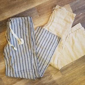 Womens Linen pants (2 pairs)